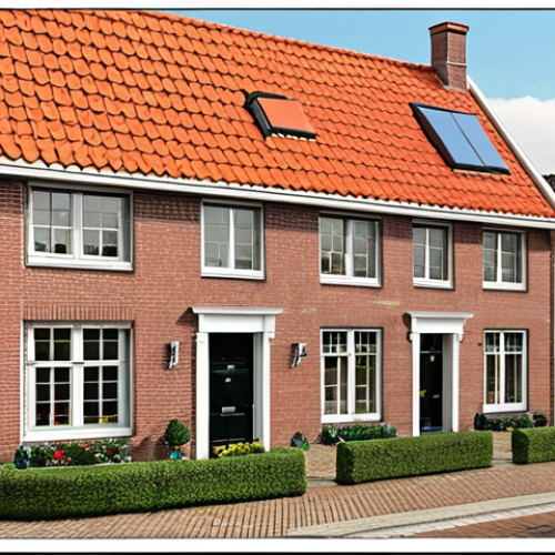 **Image:** A cozy Dutch home exterior with a "WOZ Waarde" notification arriving in the mail. The scene should evoke a sense of slight confusion or concern about property taxes, reflecting the initial reaction to receiving tax information. Include traditional Dutch architectural elements.